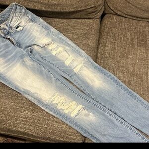 American Eagle Outfitters Light Blue Distressed Jeans